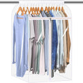KEETDY 35" Hanging Garment Bags for Closet Storage Large Clear Garment Bags for Hanging Clothes Garment Rack Cover Coat Prote