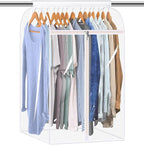 KEETDY 35" Hanging Garment Bags for Closet Storage Large Clear Garment Bags for Hanging Clothes Garment Rack Cover Coat Prote