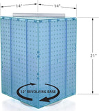 Azar Displays 701414-BLU-4C32 Rotating Countertop Display Kit with Peg Hooks Included, 14 Inches Wide x 14 Inches Deep x 20 I