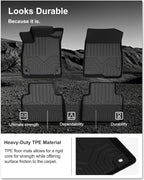 KIWI MASTER Floor Mats for 2018-2022 Honda Accord, Custom Fit All Weather Car Mats, Heavy Duty TPE Floor Liners, Front & Rear 2 Row, Black