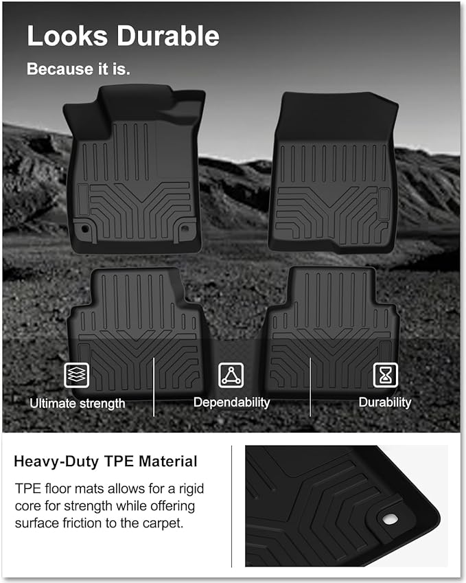 KIWI MASTER Floor Mats for 2018-2022 Honda Accord, Custom Fit All Weather Car Mats, Heavy Duty TPE Floor Liners, Front & Rear 2 Row, Black