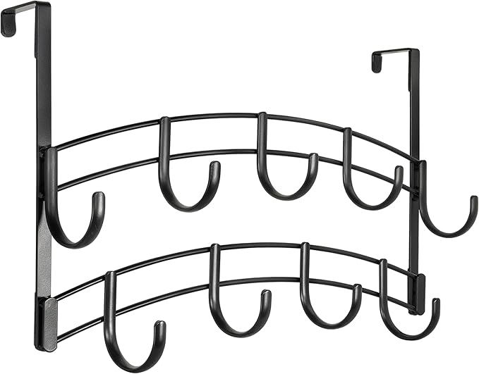 LYNK Professional® Home™ Over Door Hooks Rack - 9 Hook Over Door Hanger - Over Door Towel Rack - Hanging Towels or Clothes - 