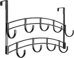 LYNK Professional® Home™ Over Door Hooks Rack - 9 Hook Over Door Hanger - Over Door Towel Rack - Hanging Towels or Clothes - 