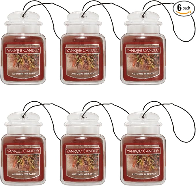 Yankee Candle Car Jar Ultimate, Autumn Wreath, 0.96 OZ (Pack of 6)
