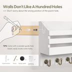 FifthQuarter Key Holder Wall Mount: Key and Mail Holder for Wall with 6 Hooks and Storage Drawer, Easy Installation Key Rack 