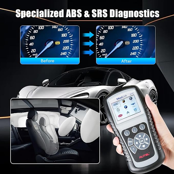 Autel MaxiLink ML619 OBD II Scanner - Same as AL619, ABS & SRS Diagnostic Tool for 1996+ Vehicles, Up of AL519 ML519, Code