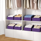 DIMJ Closet Storage Bins 8 Pack - Fabric Trapezoid Closet Organizer Bin, Foldable Storage Baskets for Shelves, Closet Shelf O
