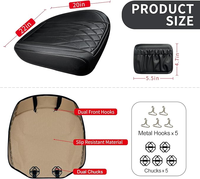 2 Pack Leather Front Car Seat Cover Bottom Car Seat, Universal Anti-Slip Driver Car Seat Protectors with Storage Pocket, Wate