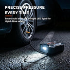 Cordless Tire Inflator Portable Air Compressor 100PSI with Auto Shut-Off, Built-In Cord & Hose Storage, 3-Meter Copper Power Cord, LED Light for Car Motorcycle Bike Ball