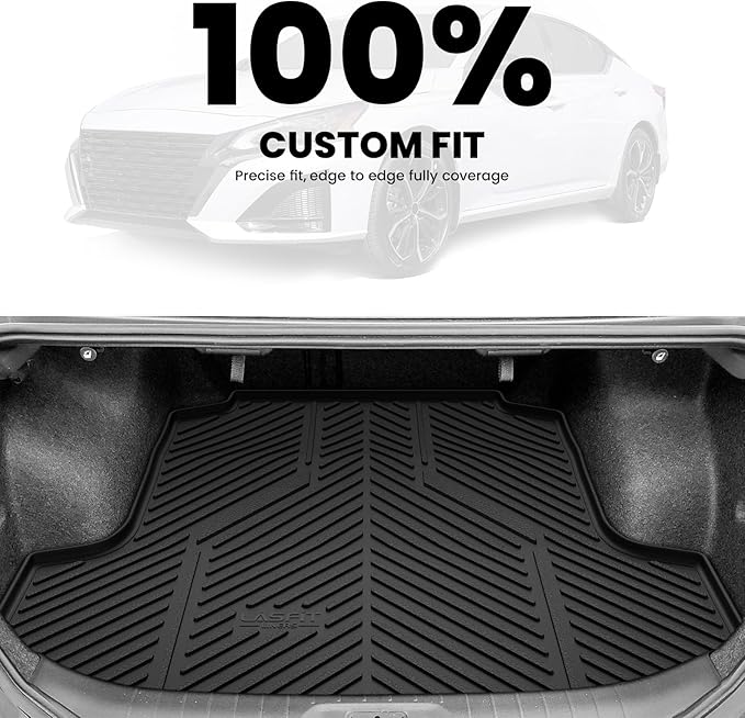 LASFIT Cargo Mat for Nissan Altima 2019-2026, All Weather TPE Custom Fit Durable No-Curling Trunk Mat for Altima 2019 2020 2021 2022 2023 2024 2025 2026 Cargo Liner Cargo Tray Accessories, Black