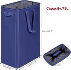 efluky Slim Laundry Basket, Narrow Laundry Hamper with Handles, Collapsible Dirty Clothes Hamper, Tall Laundry Bin for Laundr