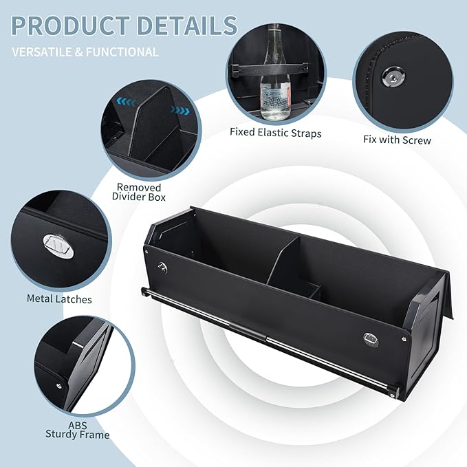 Car Trunk Organizer for Honda CR-V 2017-2022, Collapsible Sturdy Trunk Storage Container with Lid and Handle Large Leather Car