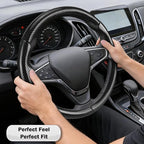 Steering Wheel Cover for Chevy Malibu 2016-2024/ Equinox 2018-2024/ Bolt EV 2017-2021/ Volt 2016-2019, Car Steering Wheel Cover Accessories for Chevrolet (Glossy Black)
