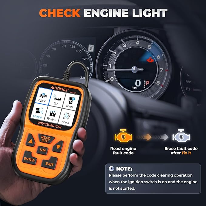AUTOPHIX OM126P OBD2 Scanner, Check Engine Light Code Reader, Car Code Scanner for Automotive Diagnostic, Read & Clear Fault