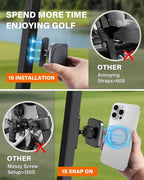 A2C Upgraded Magnetic Golf Cart Phone Holder, Golf Accessories for Men, Unique Golf Gifts for Golfer Lover Husband Father Dad, Golf Valentines Gift for Him, Golf Phone Mount for MagSafe iPhone 12-17