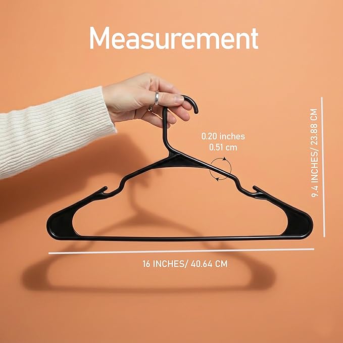 Utopia Home Plastic Hangers 100 Pack - Perfect Space Saving Clothes Hanger - Durable and Strong - Perfect Closet Organizers w