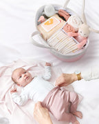 Maliton Diaper Caddy for Baby Girl-Cotton Rope Diaper Caddy, Diaper Organizer for Changing Table, Portable Baby Basket for St