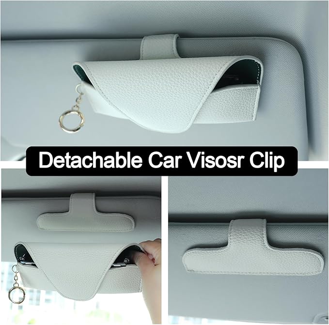 Magnetic Sunglass Holder for Car Visor, Travel Sunglasses Case with Clip for Purse, Eyeglasses Case