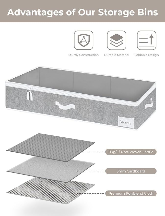 Underbed Storage Organizer with Hanging Closet Organzier