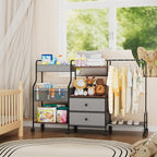 BBLIKE Diaper Caddy Organizer with Hanging Rack - 3 Tier Rolling Utility Cart with Drawers and Dividers for Baby Bottle Stora