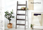 FUIN 5ft (58") Wood Blanket Ladder Living Room Decorative Wall Leaning Farmhouse Quilt Display Holder Rustic Wooden Towel Rac