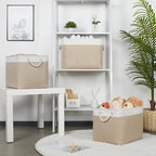 Bidtakay Large Storage Baskets for Organizing Fabric Closet Organizers Storage Bins with Handles 3-Pack 16x11.8x11.8 Inch Col