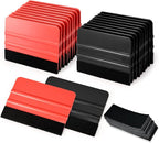 Gomake 20 Pack Vinyl Squeegee with 20PCS Felt Fabric for Tint Film Decal Application Tool Vinyl Wrap Installation Wallpaper Smooth Tool (Black and Red, 20)