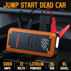 Jump Starter with Air Compressor, Acmount 5000A Car Battery Jump Starter with 150PSI Tire Inflator for Up to 9.0 Gas/8.0L
