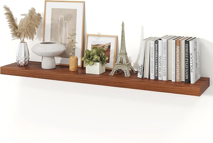 Floating Shelves for Wall, 9.3" Deep Wall Mounted Wood Shelves for Bathroom, Bedroom, Living Room, Kitchen, Hanging Shelf for