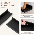 Fun Memories Picture Ledge Shelf, Black Floating Shelves Set of 4, 32 Inch Picture Shelves for Wall with Ledge, Large Nursery