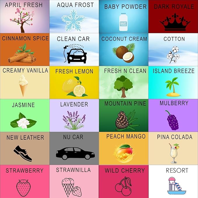 Wonder Wafers Car Air Freshener Wafers Variety Pack of 72 - Individually Wrapped Air Fresheners - 24 Scents Car Fresheners (7