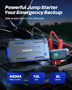 AUTOONE 4000A Car Jump Starter, Battery Jumper Starter Portable for Compact Car Up to 10.0L Gas and 8.0L Diesel Engine Jump