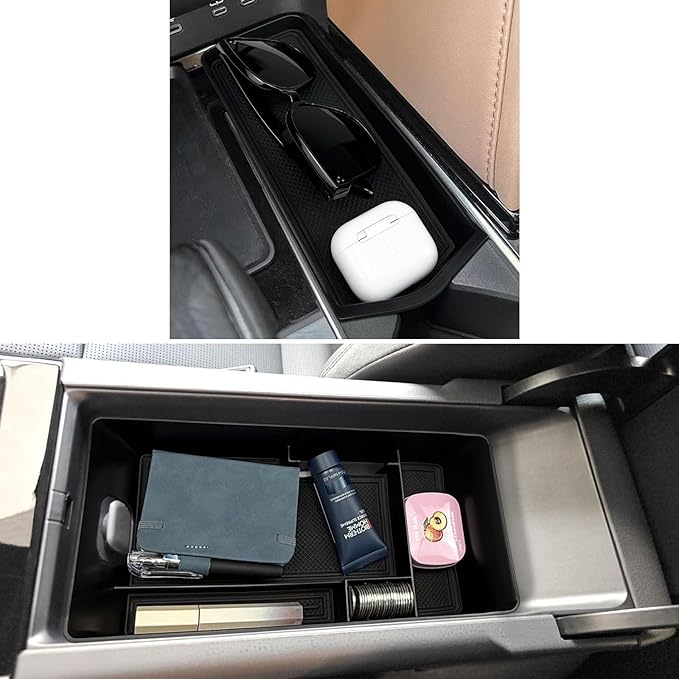 Xaido 2PCS Center Console Tray Compatible with 2025 2026 Toyota Camry Accessories, Gear Shifter Right Side Tray, Armrest Storage Box Organizer, Black