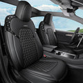 CAR PASS Car Seat Covers for Tesla Model 3 Nappa Leather Bling Diamond Car Seat Protector Full Coverage Airbag Compatible Cus
