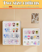 HGYZE Clear Display Case for Figures, 15.75" High, Wall Mounted Shelf with Magnetic Door, Hanging Display Case for Collectibl