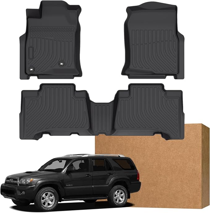 Floor Mats for Toyota 4Runner 2003 2004 2005 2006 2007 2008 2009,4th gen 4runner Floor Mats for 4Runner SR5 TRD Off-Road TRD Pro Limited, TPE Floor Liners Front & Rear Row(FIT for 5&7 Seats)