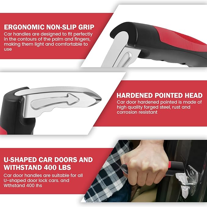 4 Pack Car Handle Assist for Elderly, Portable Auto Cane 3-in-1 Vehicle Support Handle with Anti-Slip Grip, Handicap Car Door
