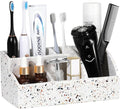 Luxspire Bathroom Counter Organizer, Toothbrush Holder for Bathroom 5 Slot, Large Bathroom Countertop Organizer Storage Bathr