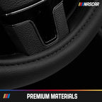 NASCAR Steering Wheel Cover, Two-Tone Pink Leather Patchwork, Universal Fit 14.5"-15.5" Steering Covers for Cars, Anti-Slip, 