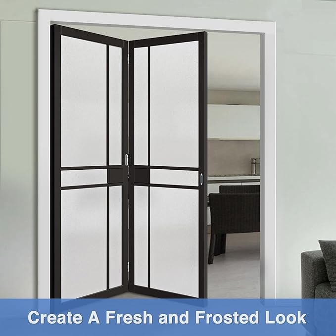 Volcanics Frosted Glass Window Privacy Film with Installation Tools, Removable Static Cling Bathroom Window Film, Heat Control UV Blocking, Peep-Proof, Ideal for Home Office 35.4 x 39.3 Inches