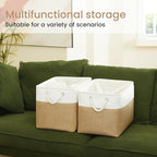 Large Storage Baskets- 16x12x12 inch Storage Bins for Shelves and Closet Organizing, Foldable Fabric Bin for Home Organizatio