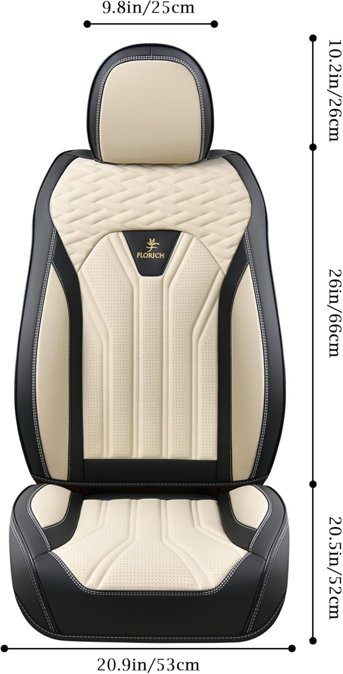 FLORICH Seat Covers for Cars, Waterproof Seat Covers, Leather Car Seat Covers 2 Pack, Universal Seat Cushion Protector for Mo
