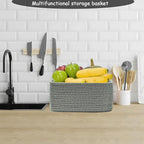 COMFY-HOMI 13" x 8.5" x 5.1"Storage Baskets for Organizing | Cotton Rope Woven Basket | Toy Storage Bin Box | Basket for Shel