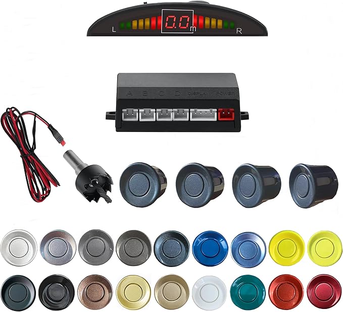 Parking Sensor Kit Backup Sensor Kit Reverse Sensor for Car 18 Color Options for Probes Adjustable Alarm Volume Professional 
