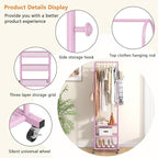Kaitiemoo Heavy Duty Clothing Rack with Wheels,Modern Garment Rack with 3 Metal Shelves, 71.8Inches Display Rack for Hanging 
