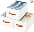 Homsorout Clothes Organizers and Storage - 4/5/7 Grids Fabric Jeans Organizer with Handles, Foldable Closet Organizers Divide