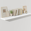 Fun Memories 55 Inch Floating Shelves for Wall, Fireplace Mantel Shelf with Invisible Heavy Duty Bracket, 8 Inch Deep Storage