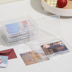 novelinks Transparent 4" x 6" Photo Cases and Clear Craft Keeper with Handle, 16 Inner Photo Organizers & Photo Storage Box, 