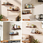 Floating Shelves for Wall, 24 inch Rustic Wooden Floating Shelves, Wall-Mounted Floating Bookshelf, Hanging Shelves with Uniq