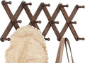 Accordion Wall Hanger, Hat Rack for Wall with 14 Coat Hooks, Expandable Hat Hangers Organizer, Vintage Decorative Coat Rack W